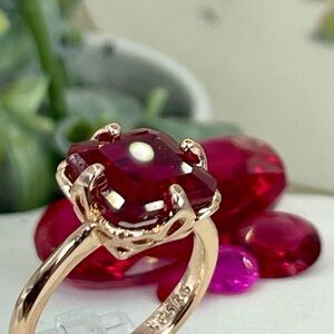 6ct Pigeon Ruby 14k Rolled Rose Gold Electroplated multiple sizes
